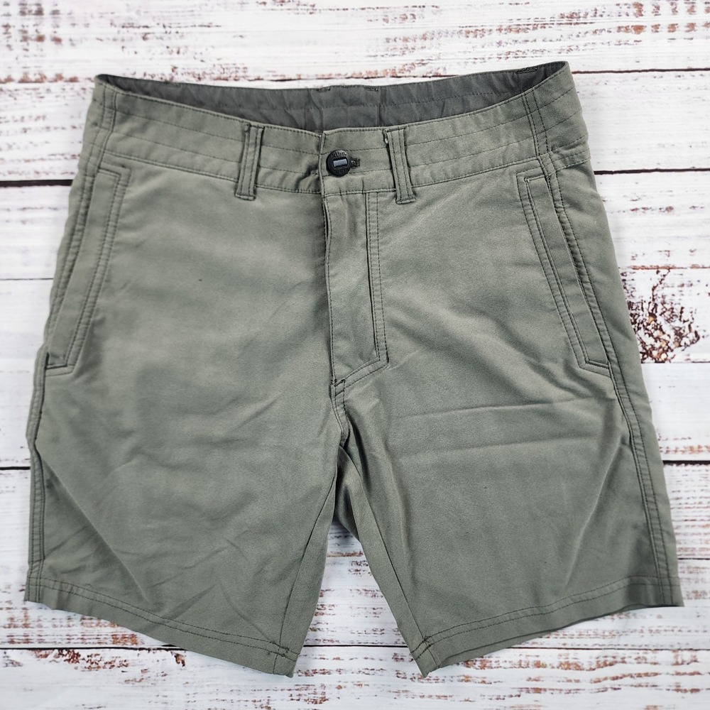 Kuhl Upshift Shorts Mens 28 Olive Green Hiking Camping Outdoor Travel